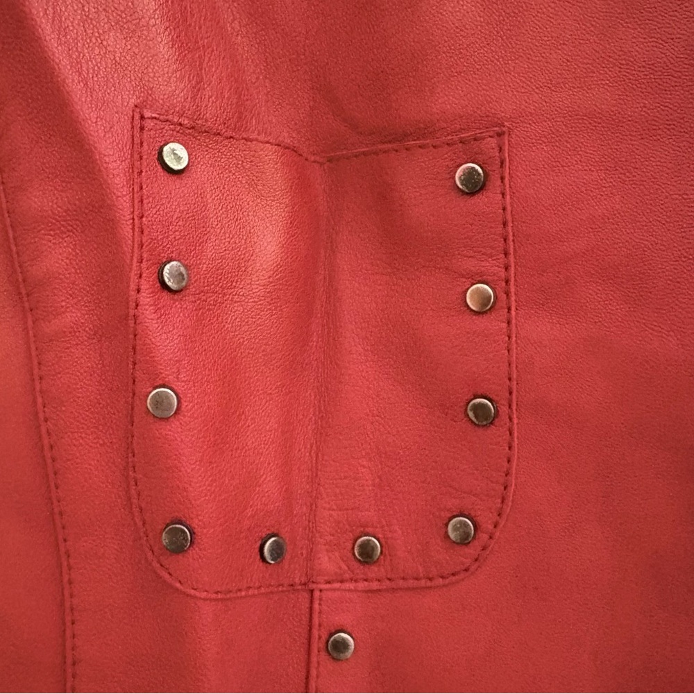 Cache Red Leather Jacket with Studs - image 2